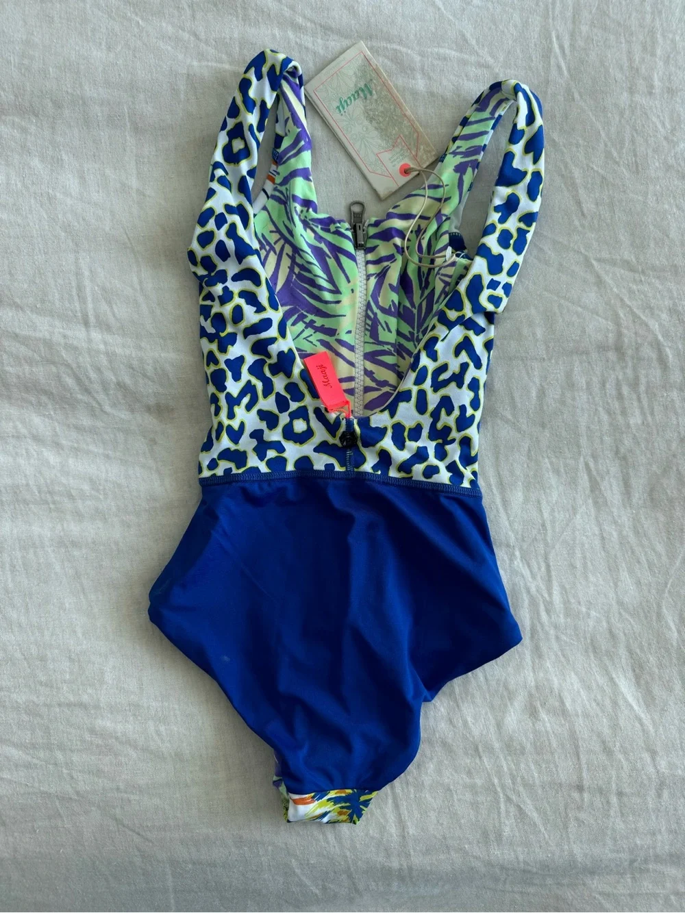 Maaji Girls One-Piece Tropical Zip-Front Reversible Swimsuit - NWT